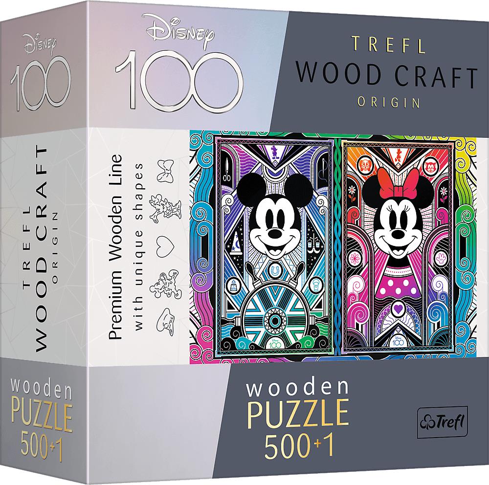 Trefl Wood Craft Origin puzzle Mickey Mouse a Minnie 501 dielikov