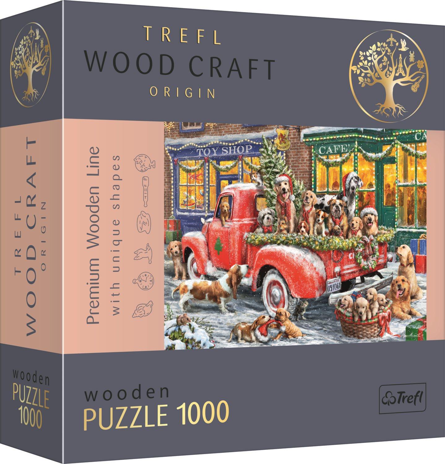 Trefl Wood Craft Origin puzzle Santovi malí pomocníci 1 000 dielikov