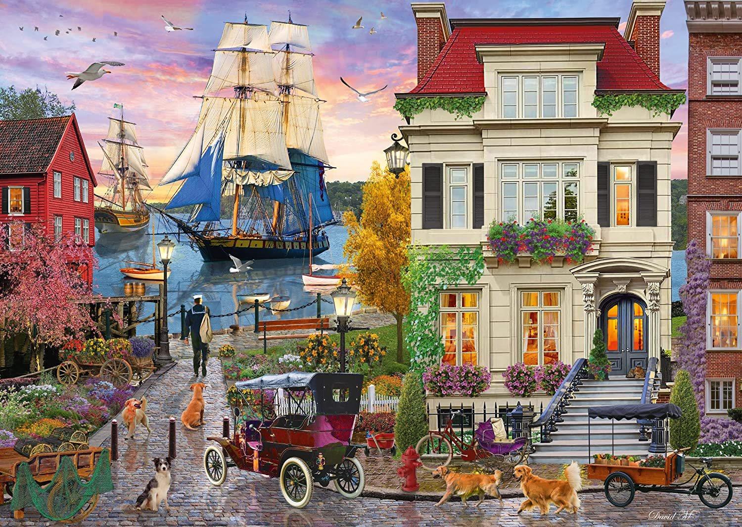 Schmidt Puzzle Loď v prístave 1000 dielikov