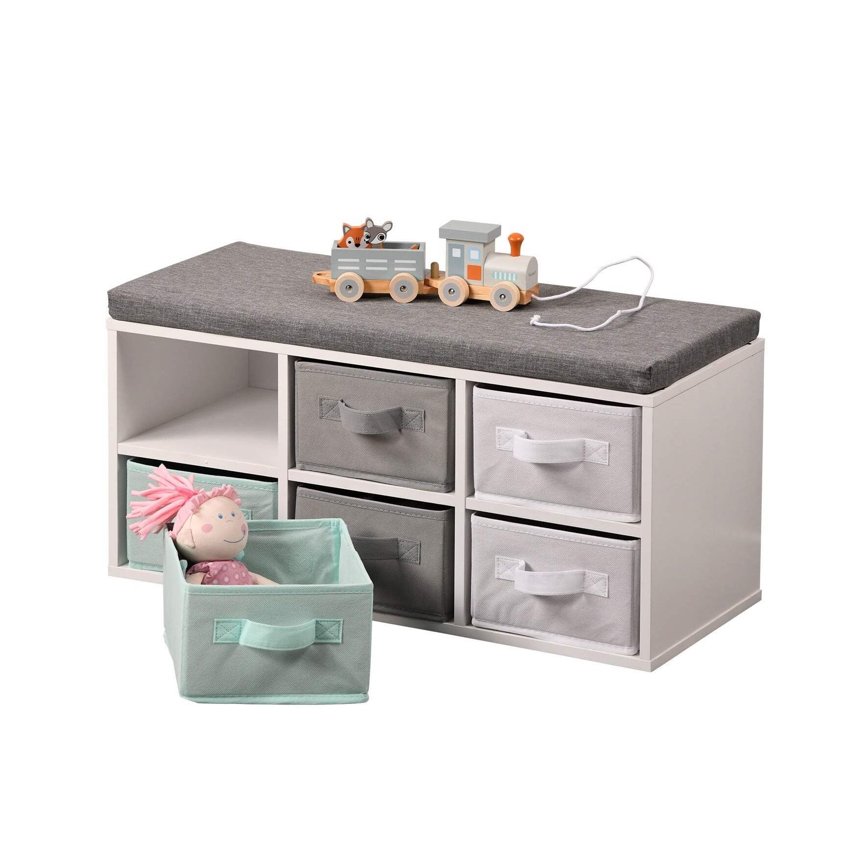 Kesper Detská lavica s vankúšom, biela