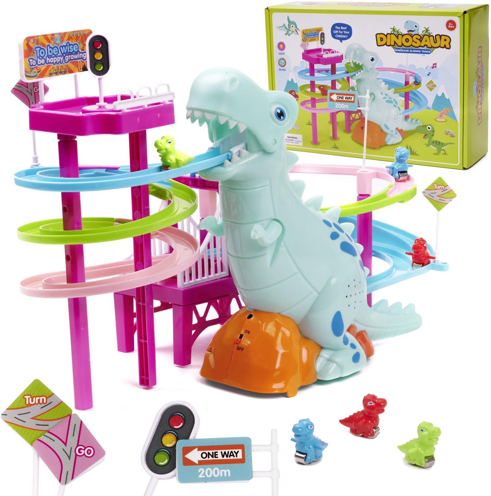 IKONKA Dinosaurus pretekárska dráha dinosaurus zvuky svetla