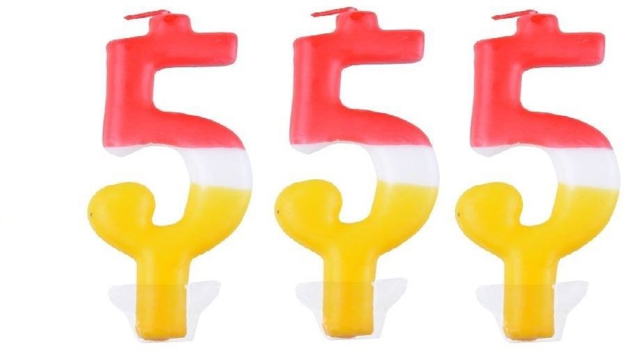 ARPEX Sviečka farebná číslo 5, 3 ks