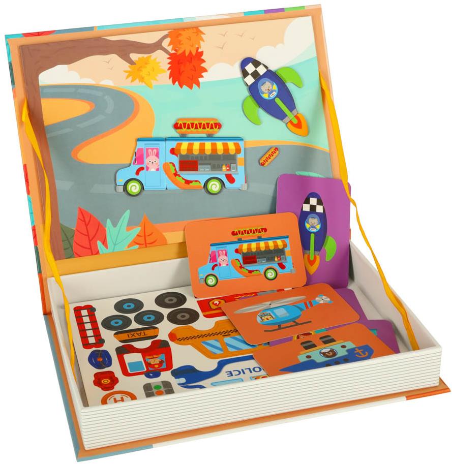 MG Magnetic Book magnetické puzzle, dopravné prostriedky