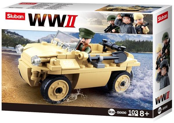 Sluban WWII M38-B0690 Nemecký obojživelný automobil Schwimmwagen