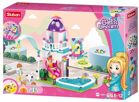 Sluban Girls Dream M38-B0971 Domček so šmykľavkou do bazéna