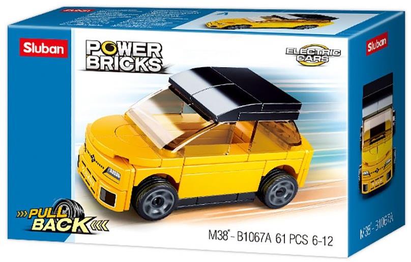 Sluban Power Bricks M38-B1067A Naťahovacie elektrické vozidlo žlté