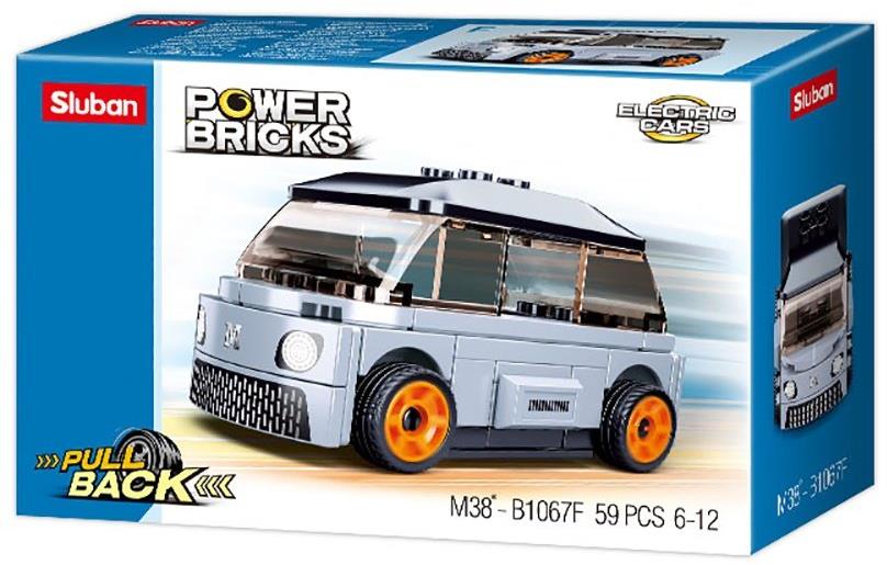 Sluban Power Bricks M38-B1067F Naťahovacie elektrické vozidlo modré