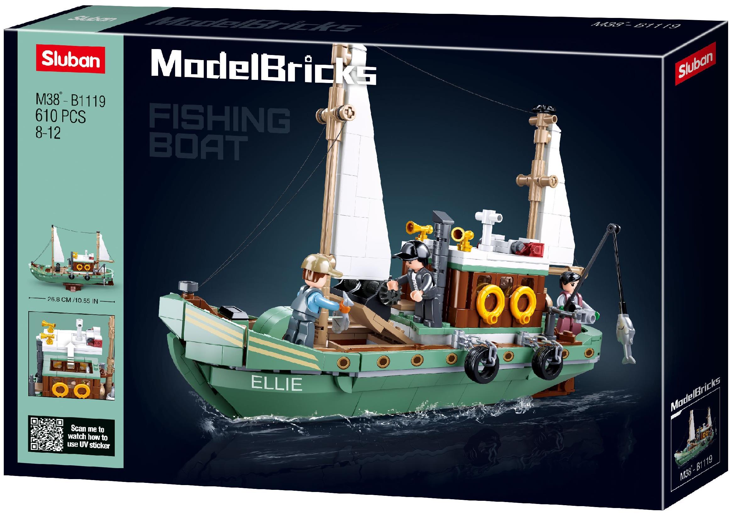Sluban Model Bricks M38-B1119 Rybárska loď Ellie