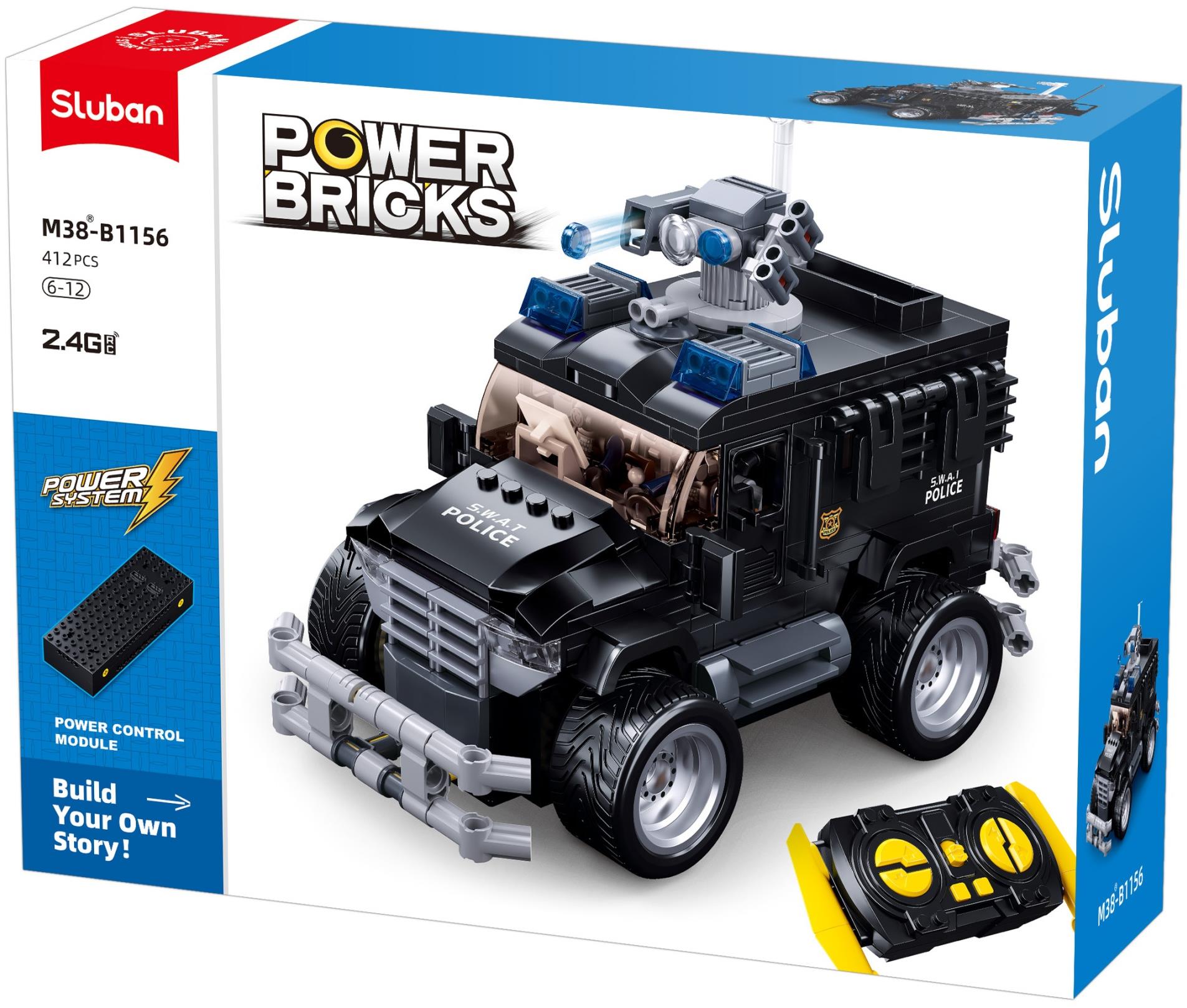 Sluban Power Bricks M38-B1156 R/C Útočné vozidlo Tiger na diaľkové ovládanie