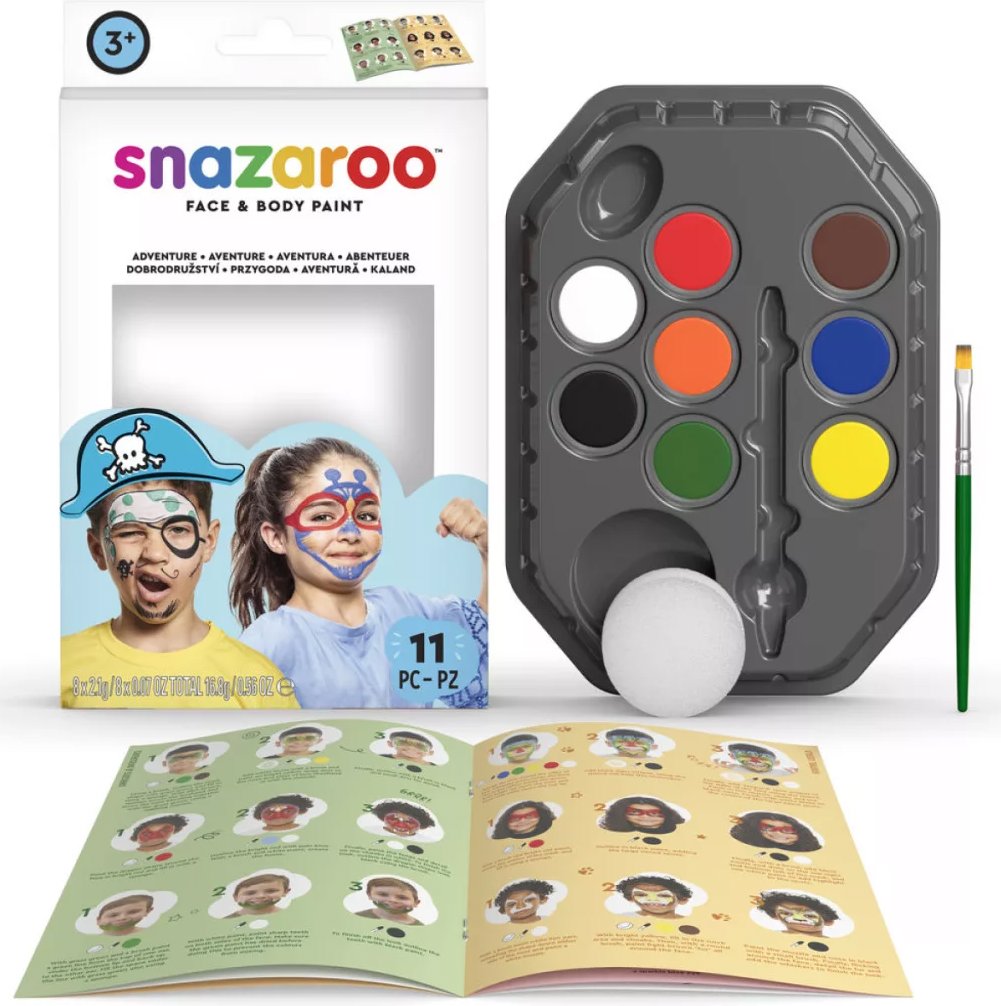 SNAZAROO Súprava na maľovanie na tvár Adventure 11 dielov