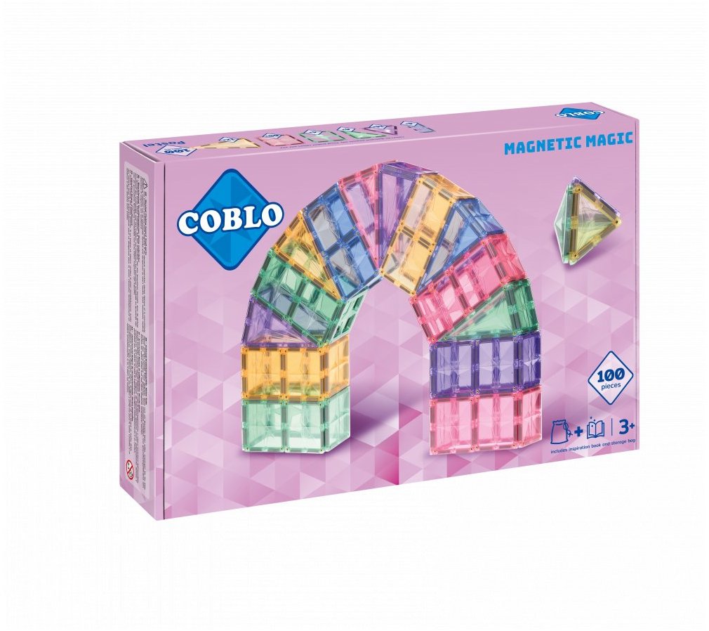 Coblo Magnetická stavebnica 100 dielov – Pastel