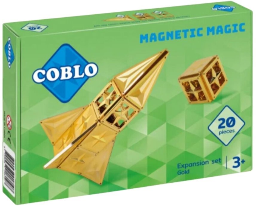 Coblo Magnetická stavebnica – ZLATÁ – 20 dielov