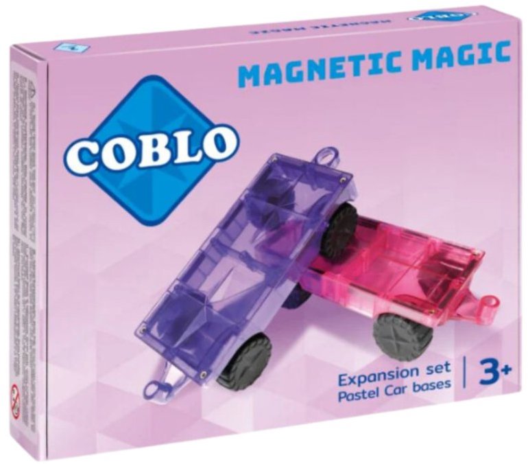 Coblo Magnetická stavebnica podvozok pre autá – 2 ks PASTEL