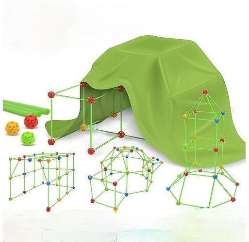 10391 Detská stavebnica na stavanie stanovej pevnosti (so stanom) 87 dielov