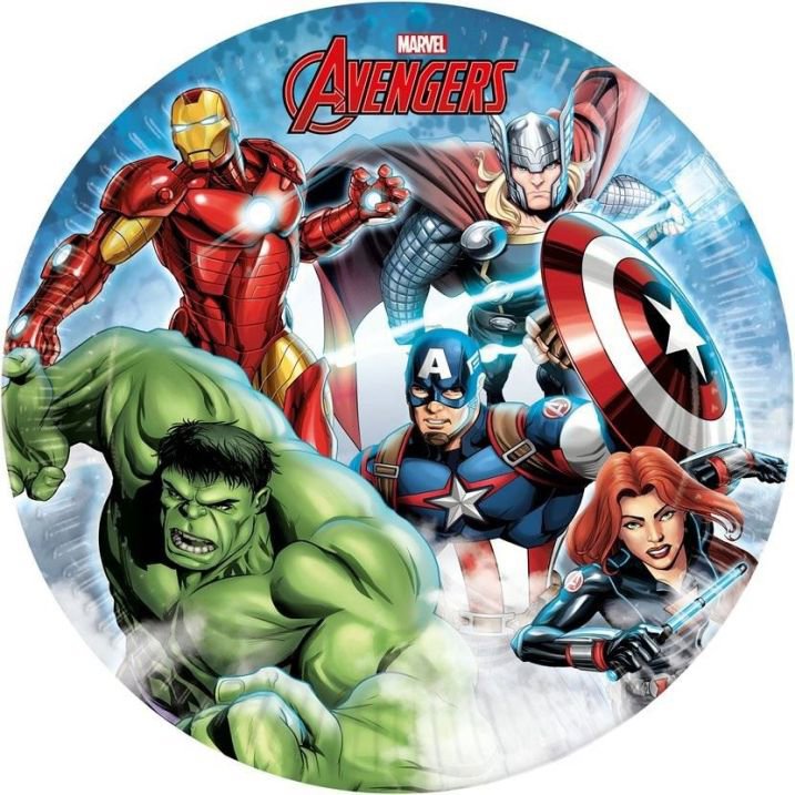 SMART BALLOONS Papierové taniere Avengers 23 cm, 8 ks