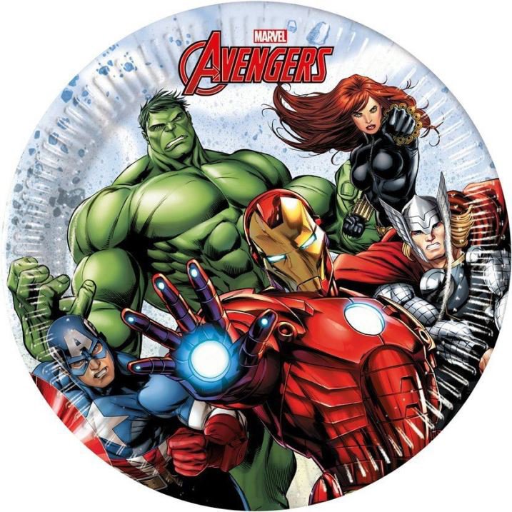 SMART BALLOONS Papierové taniere Avengers 20 cm, 8 ks