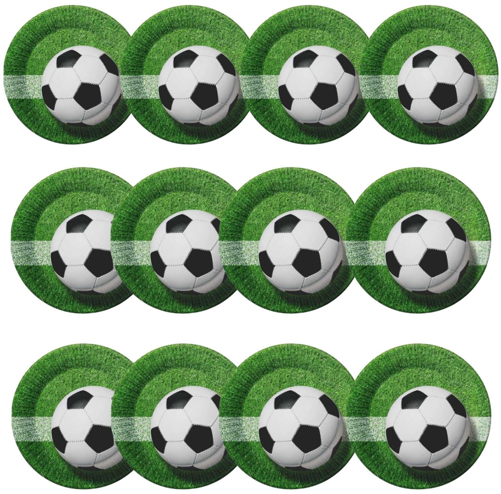 GODAN Papírové talíře fotbal, 18 cm, 12 ks