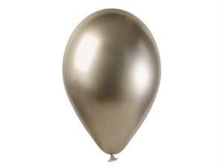 SMART BALLOONS Balóniky chrómované 50 ks prosecco lesklé – 33 cm
