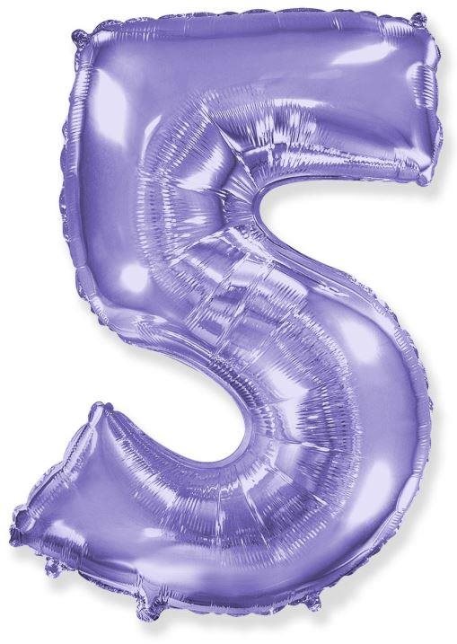 Balón fóliový číslica fialová – lila 102 cm – 5