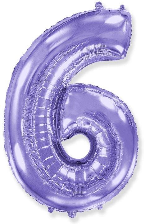 Balón fóliový číslica fialová – lila 102 cm – 6