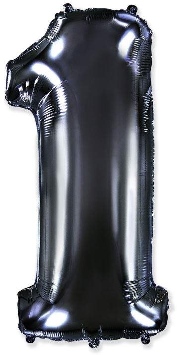 Balón fóliový číslica čierna – black 102 cm – 1