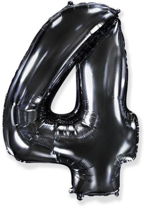 Balón fóliový číslica čierna – black 102 cm – 4
