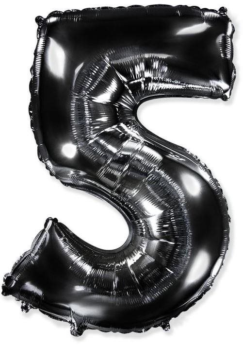 Balón fóliový číslica čierna – black 102 cm – 5