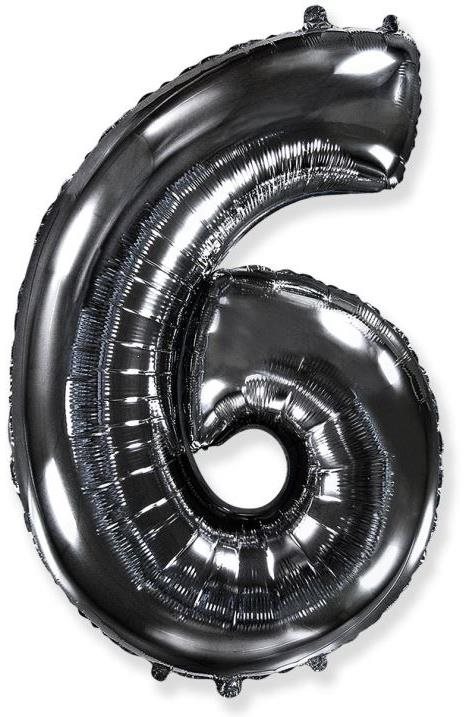 Balón fóliový číslica čierna – black 102 cm – 6
