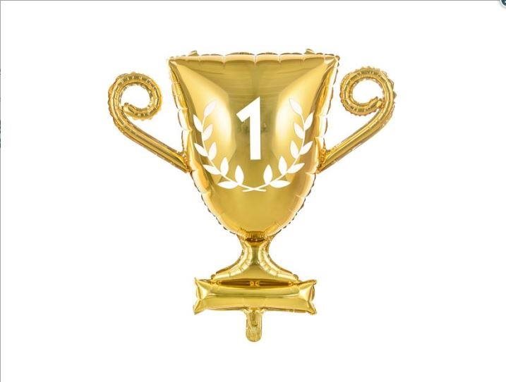 Fóliový balón víťazný pohár – zlatý – 64 cm