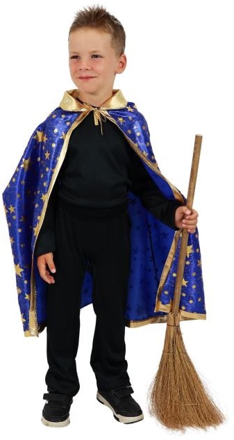 Detský kúzelnícky modrý plášť s hviezdami