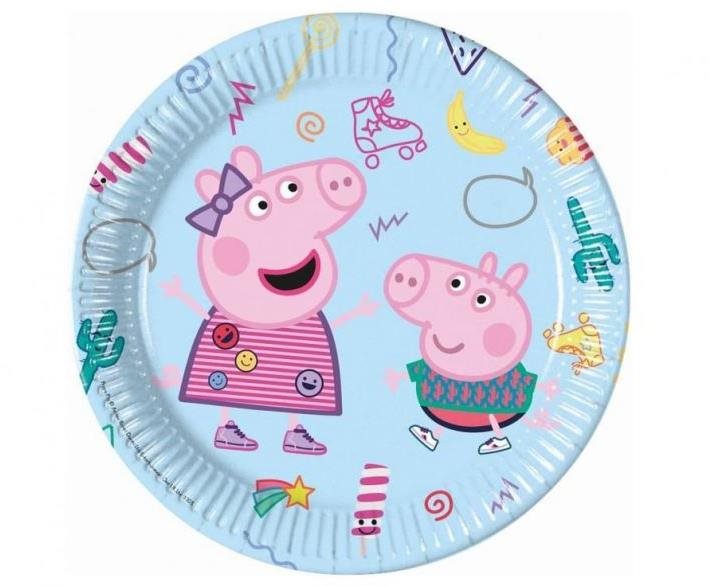 Papierové taniere prasiatko Pepina – Peppa Pig, 23 cm, 8 ks