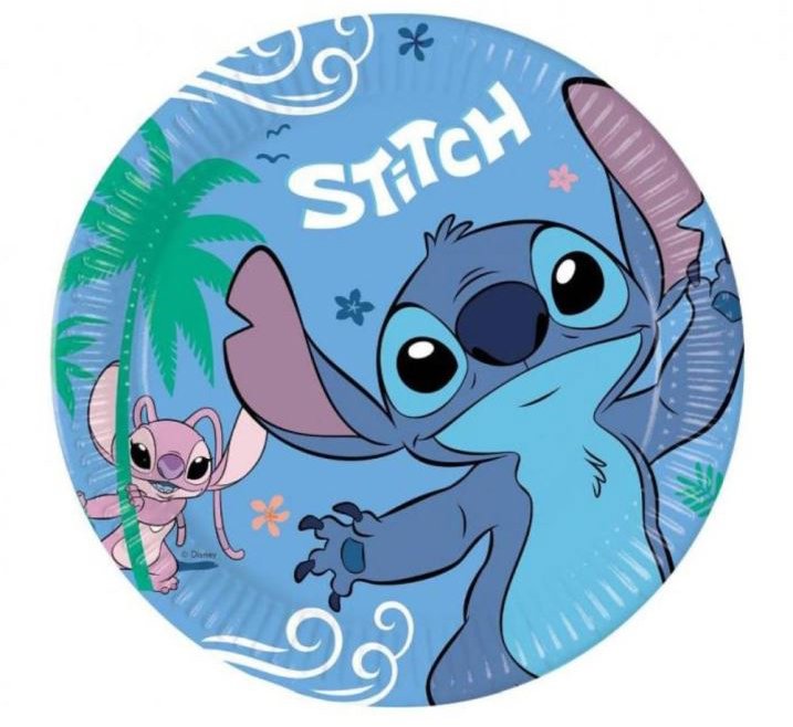 GoDan Papierové taniere Stitch a Angel 23 cm, 8 ks