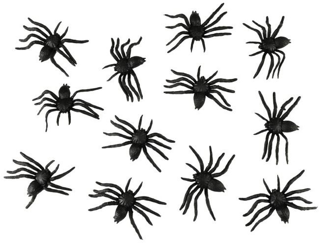 RAPPA Dekorácia pavúky, Halloween, 6 cm, 12 ks
