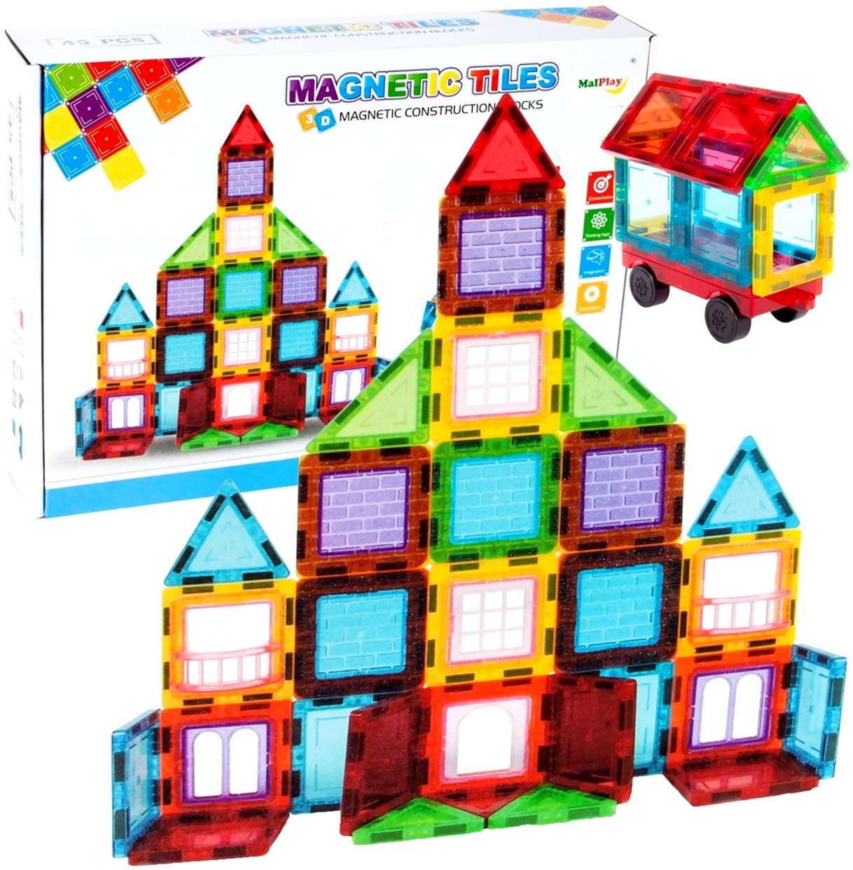 Toybit Magnetická 3D stavebnice Buildings 45 ks