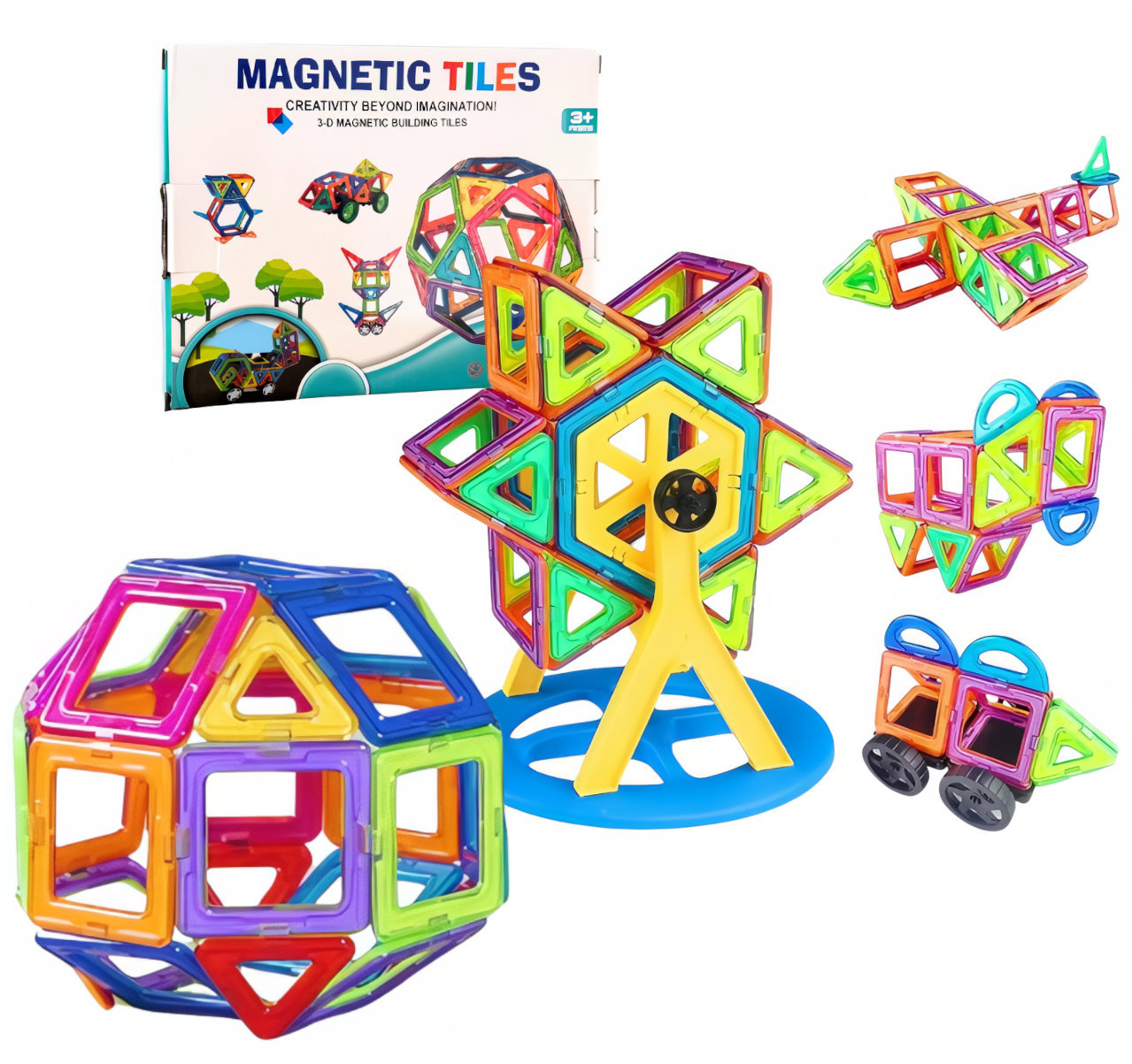 Toybit Magnetická 3D stavebnice Circle s kolotočem 74 ks