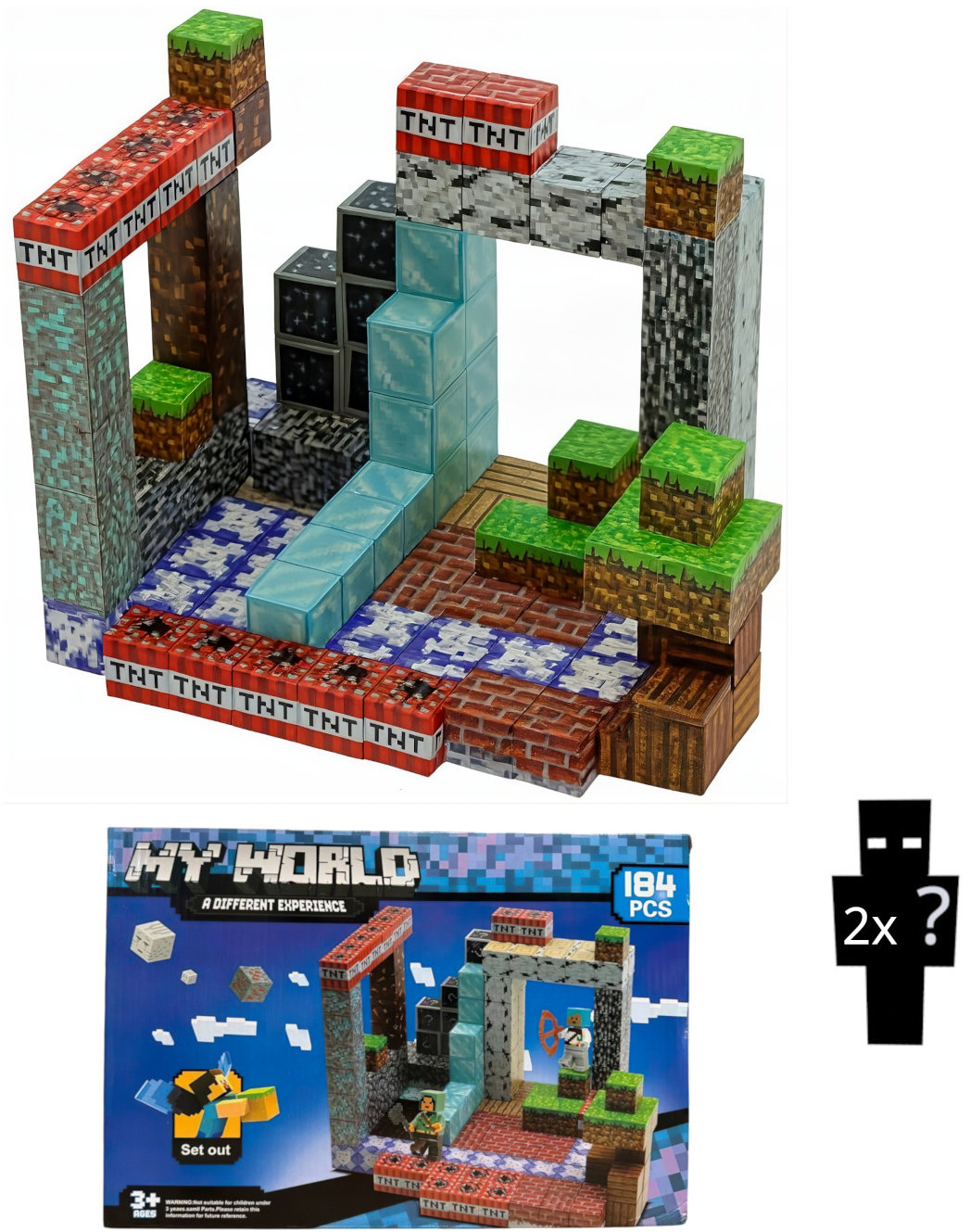 Toybit Magnetická stavebnica Minecraft XL Diamond TNT Redstone 184 ks
