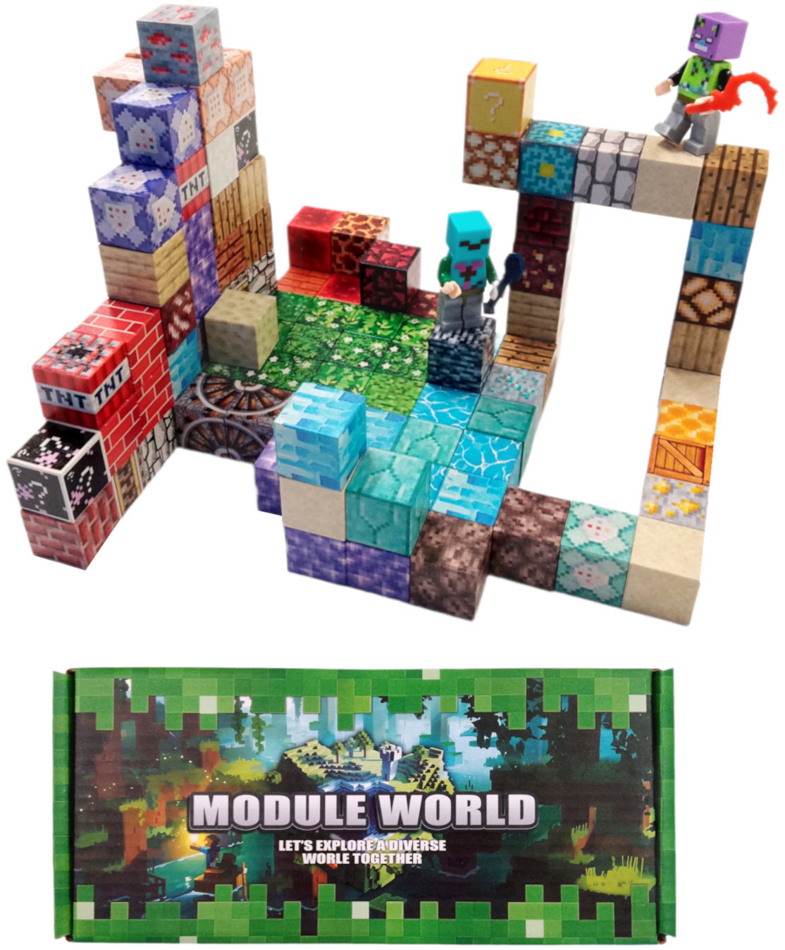 Toybit Magnetická stavebnice Minecraft Special blocks 102 ks