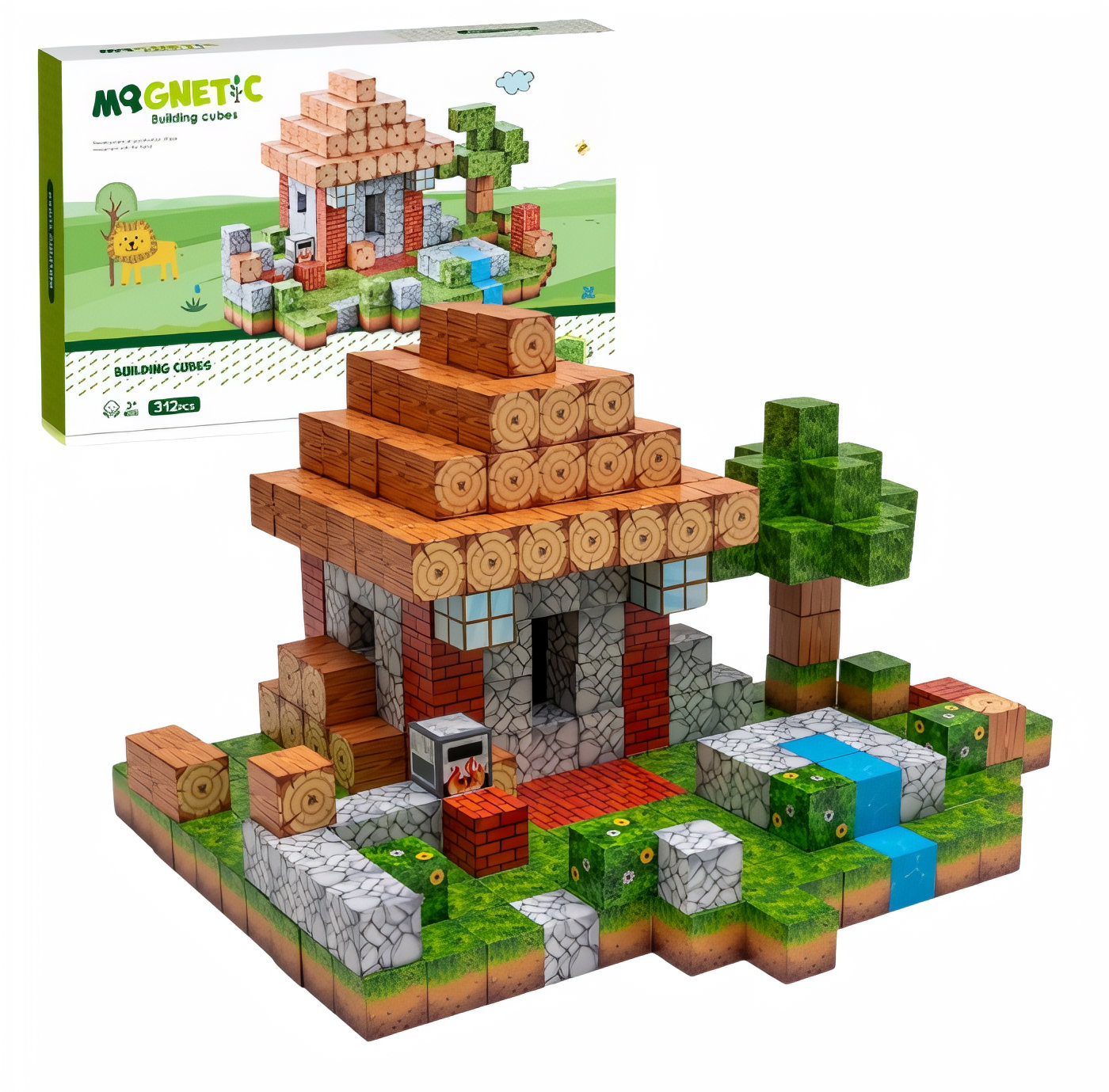 Toybit Magnetická stavebnice Minecraft Country cottage 312 ks