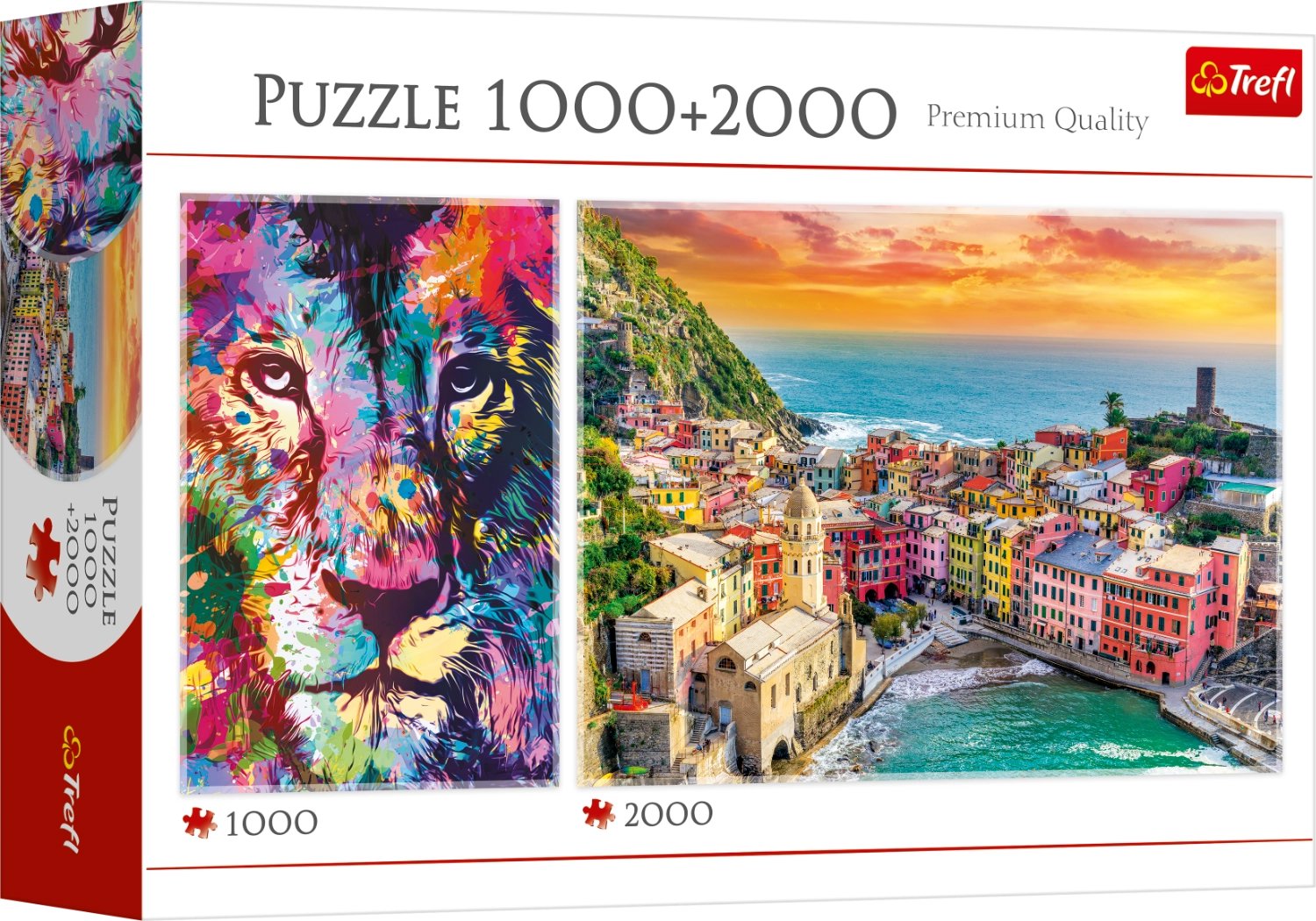 TREFL Puzzle Lev 1000 dielikov + Taliansko 2000 dielikov