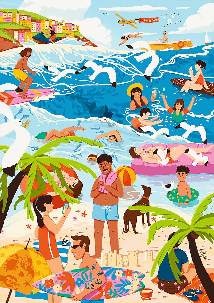 TREFL Puzzle Premium Plus Art of Colour: V horúcom lete 1000 dielikov