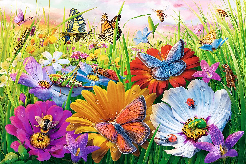 TREFL Puzzle EasyPiece: Hmyz na lúke 300 dielikov
