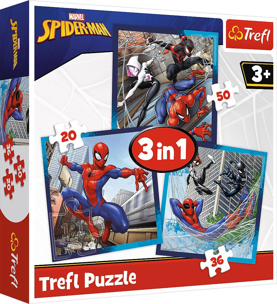 Trefl Puzzle Spiderman 3 v 1, 20, 36, 50 dielikov