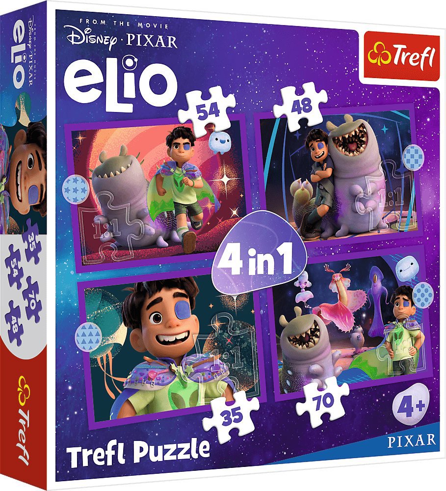 Trefl Puzzle 4 v 1 Elio: Eliovy mimozemské mise 35, 48, 54, 70 dílků