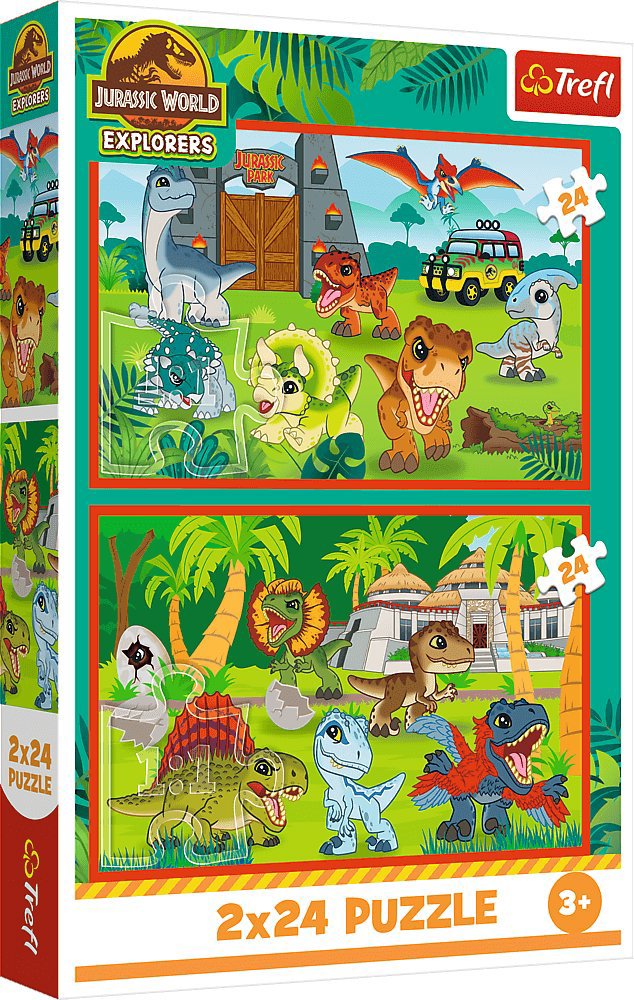 Trefl Puzzle 2 × 24 dielikov Jurský svet: Malí dinosauri 2 v 1