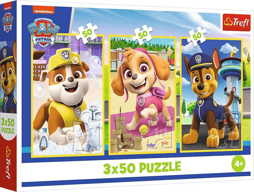 Trefl Puzzle 3 × 50 dílků Tlapková patrola: Naši pejsci 3v1
