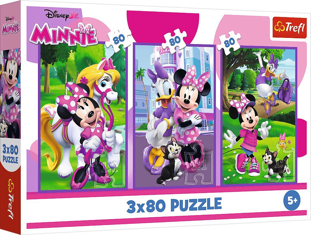 Trefl Puzzle 3 × 80 dielikov Minnie s kamarátmi 3 v 1