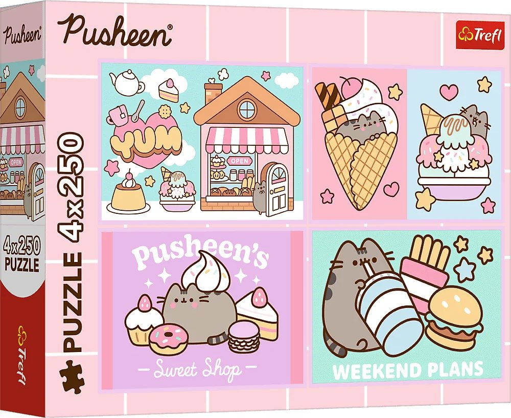 Trefl Puzzle 4 × 250 dielikov Pusheen 4 v 1
