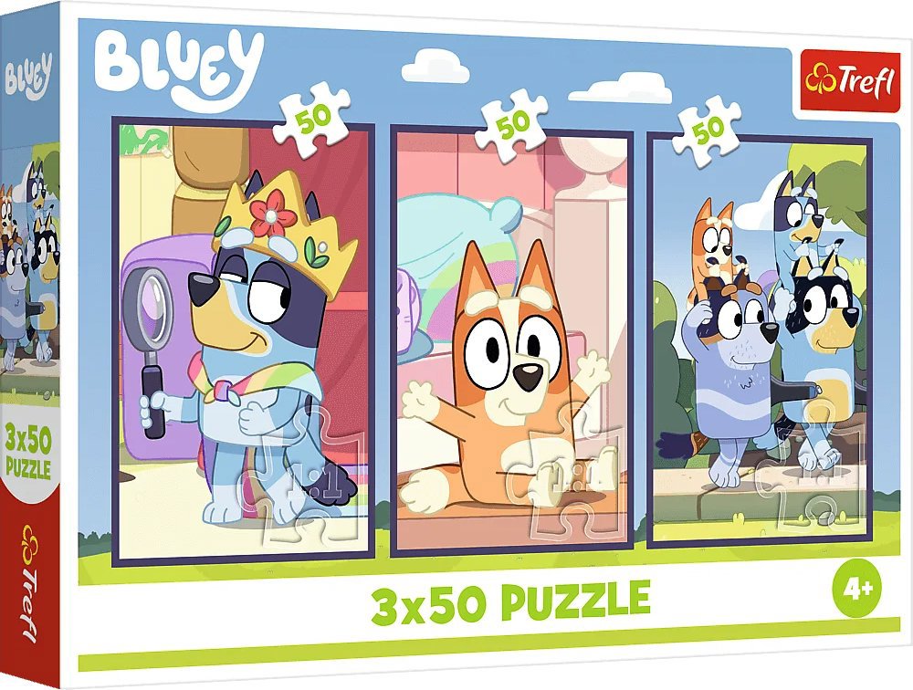 Trefl Puzzle 3 × 50 dielikov Bluey 3 v 1