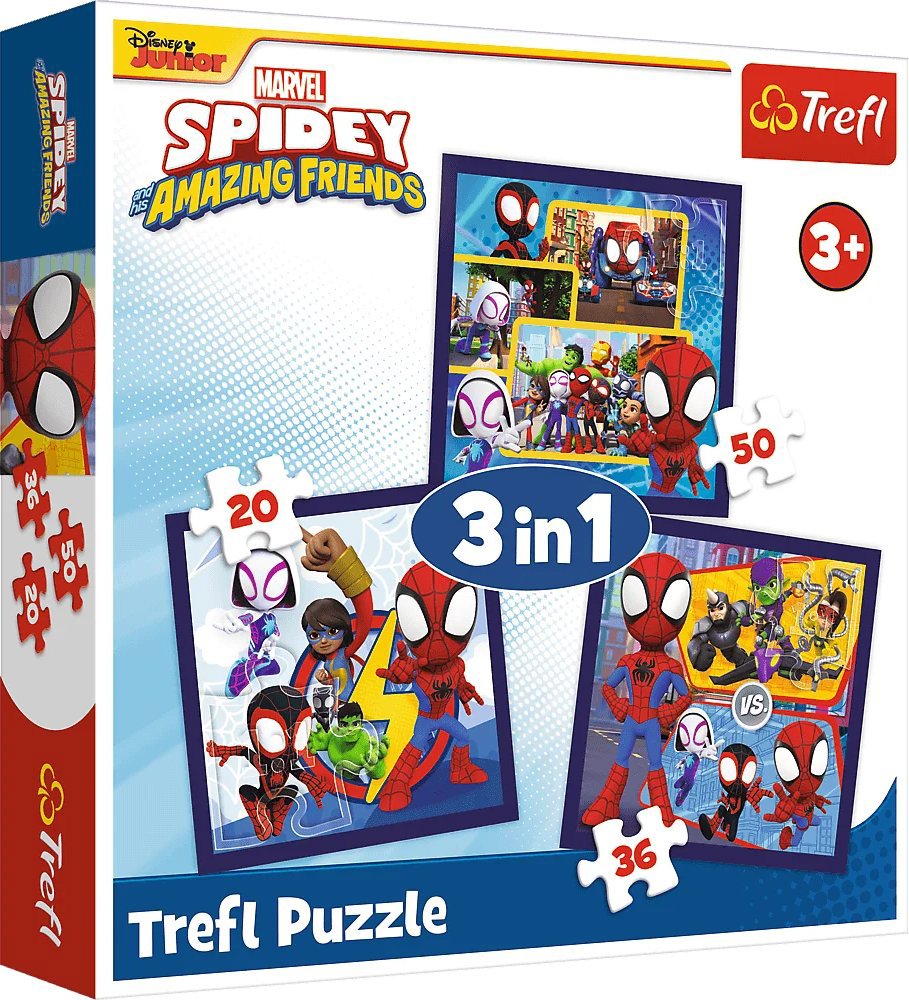 Trefl Puzzle 3 v 1 Spidey a jeho úžasní priatelia 20, 36, 50 dielikov