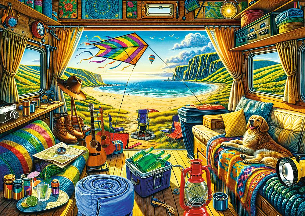 Trefl Puzzle Premium Plus Tea Time: Cestovanie karavanom 1000 dielikov